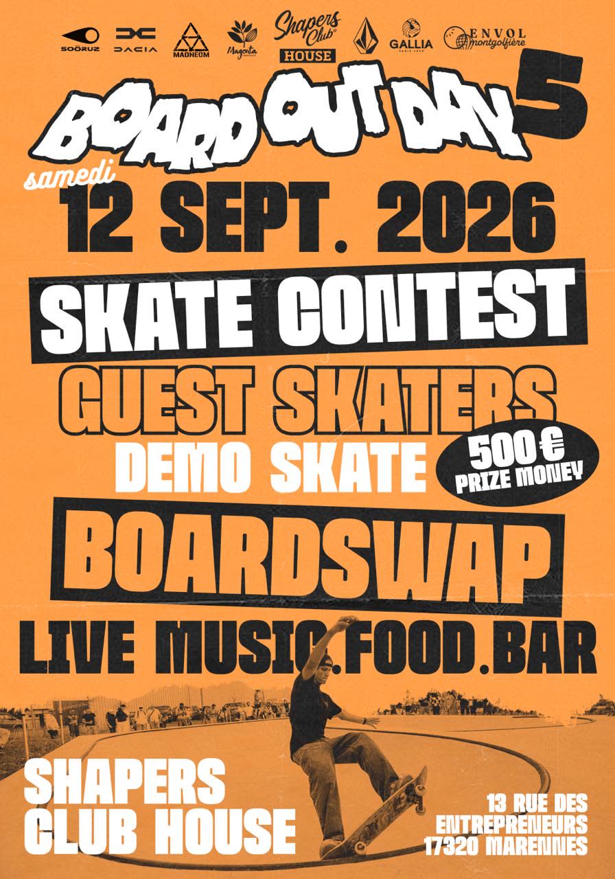Board Out Day 5 : skate contest, boardswap et live music au Club House — samedi 12 septembre